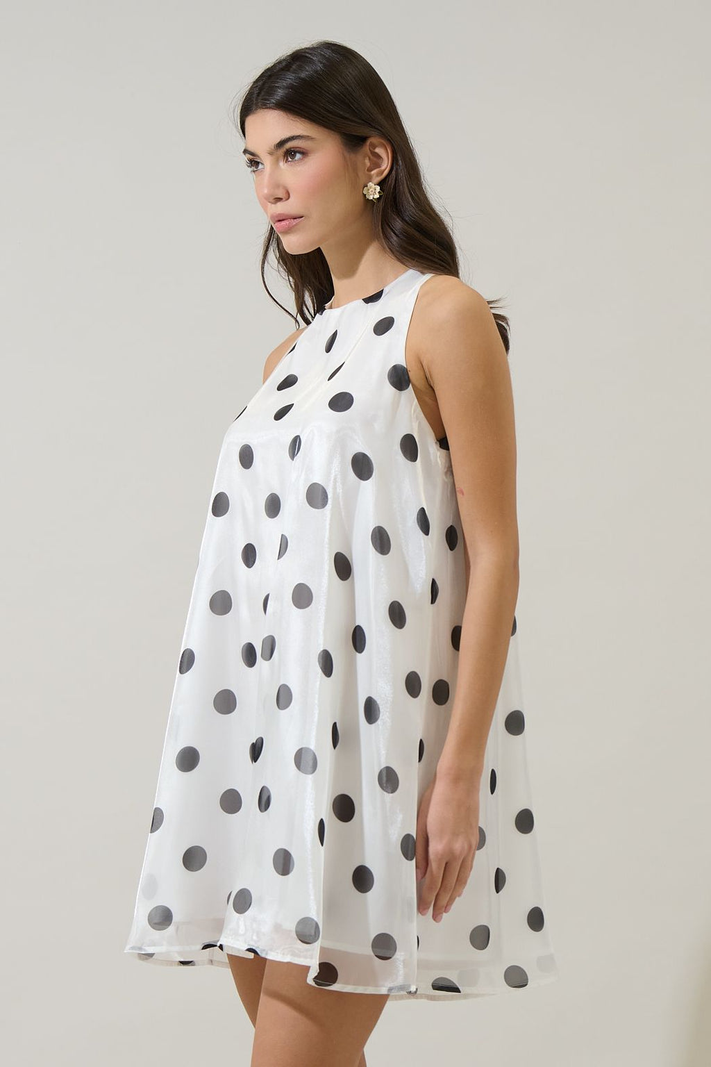 Randal Polka Dot Organza Mini Dress