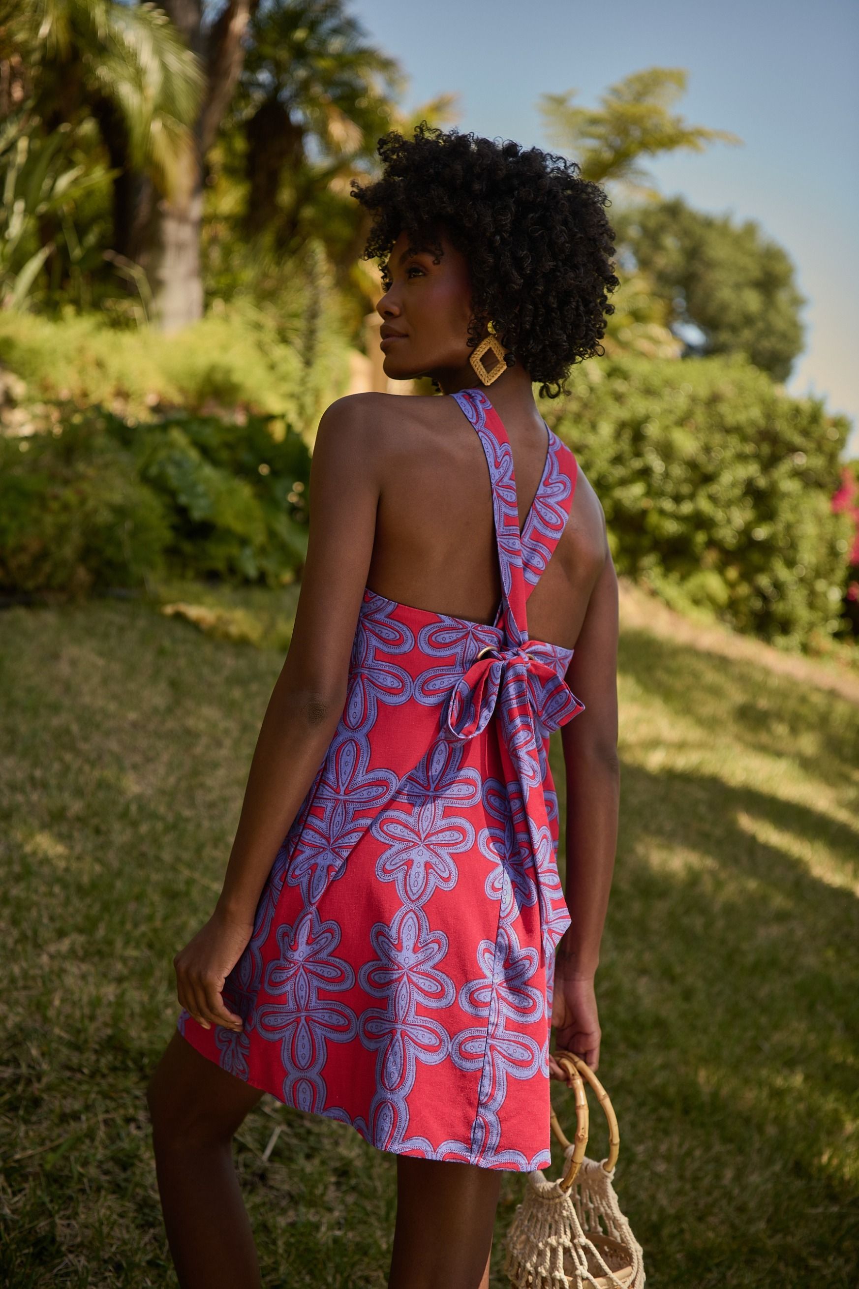 Rory Abstract Halter Mini Dress