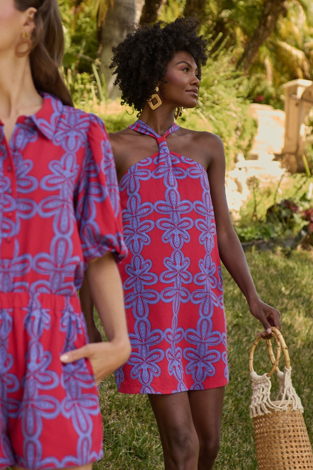 Rory Abstract Halter Mini Dress