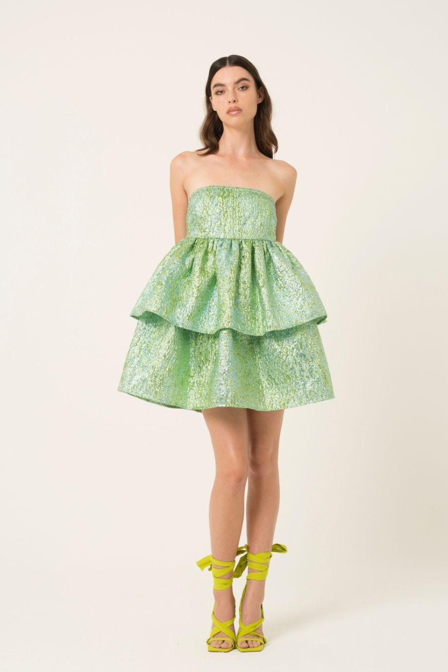 Sara Strapless Tiered Dress