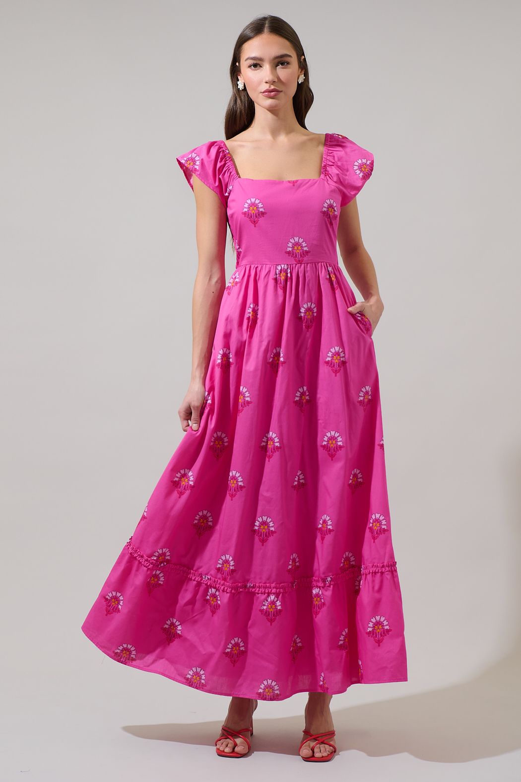 Scarlett Floral Mazy Smocked Midi Dress