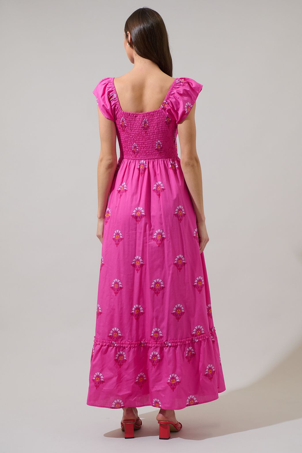 Scarlett Floral Mazy Smocked Midi Dress