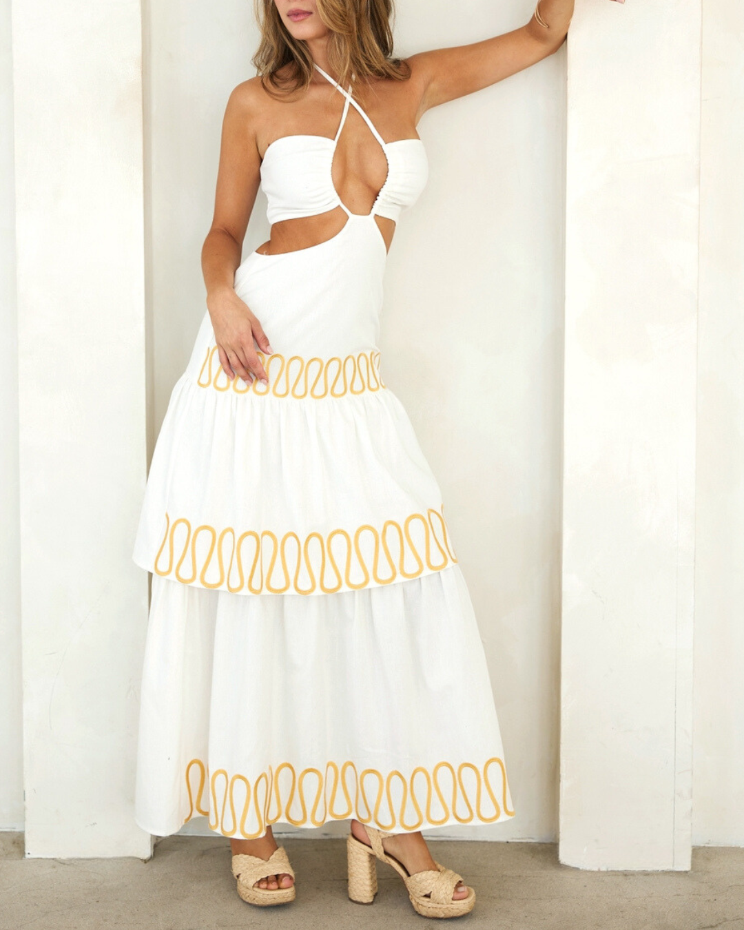 Sidney Cut-Out Halter Maxi Dress – AHZURI