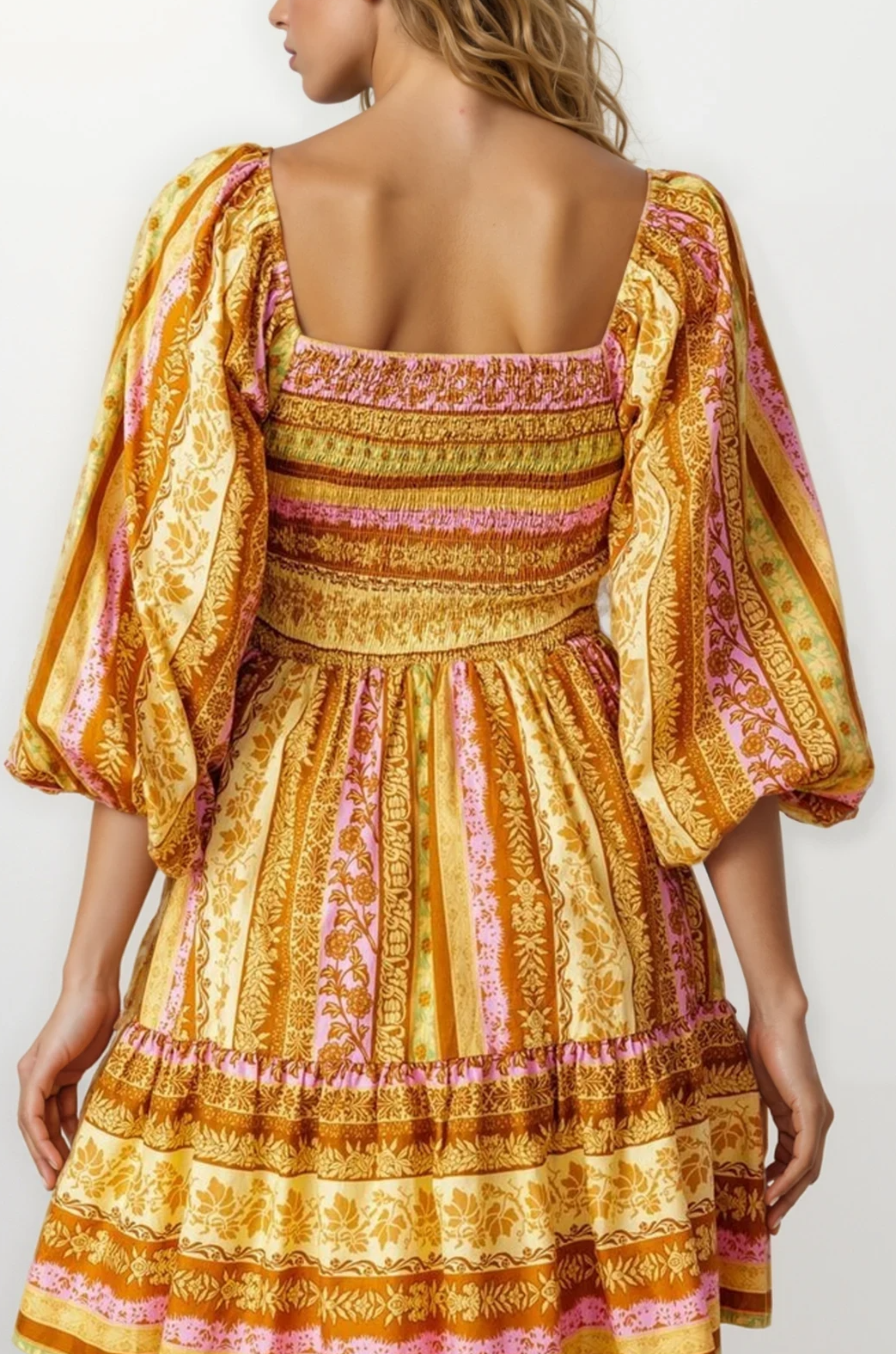 Sofia Puff Sleeve Print Minidress