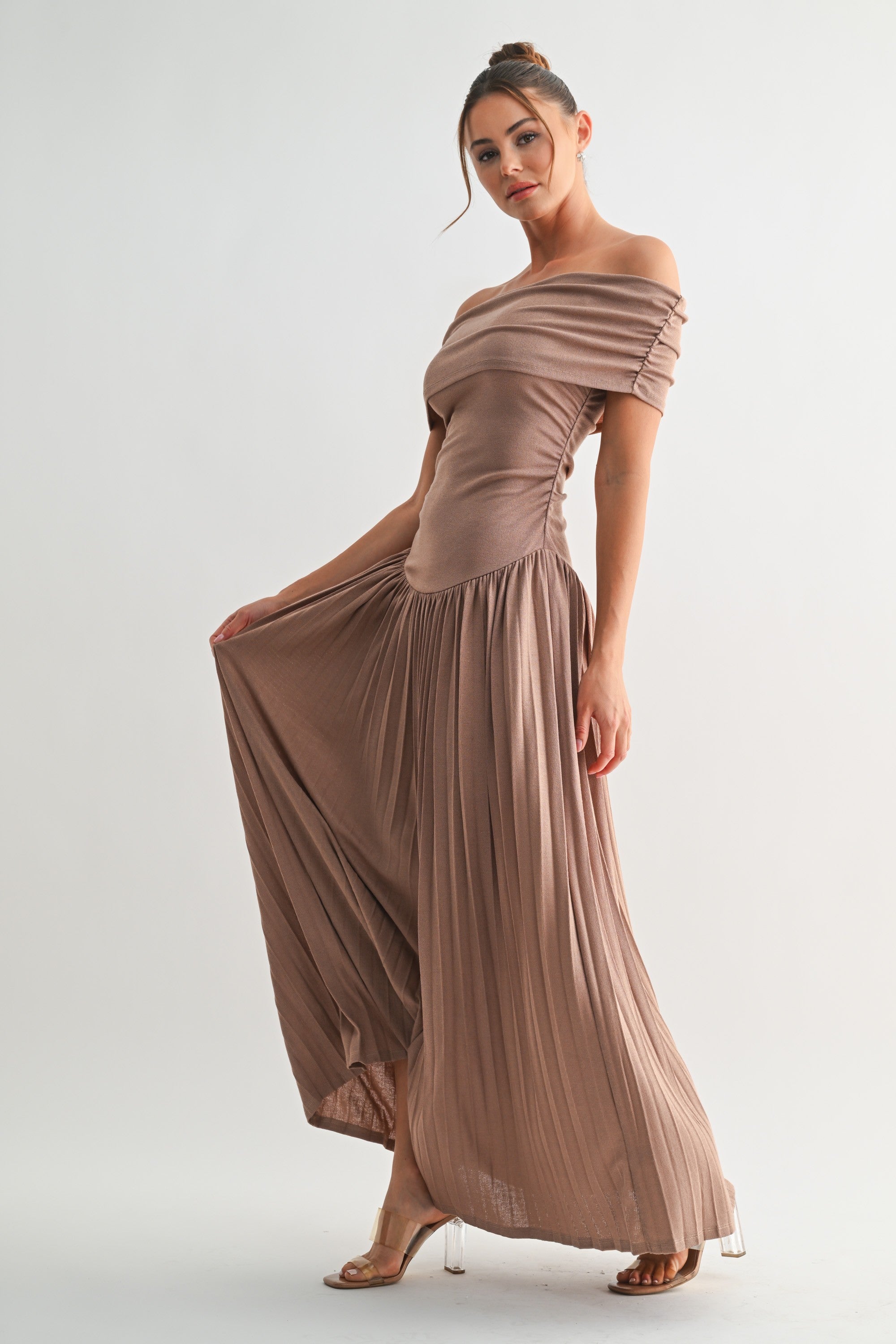 Soleil Pleated Maxi Dress