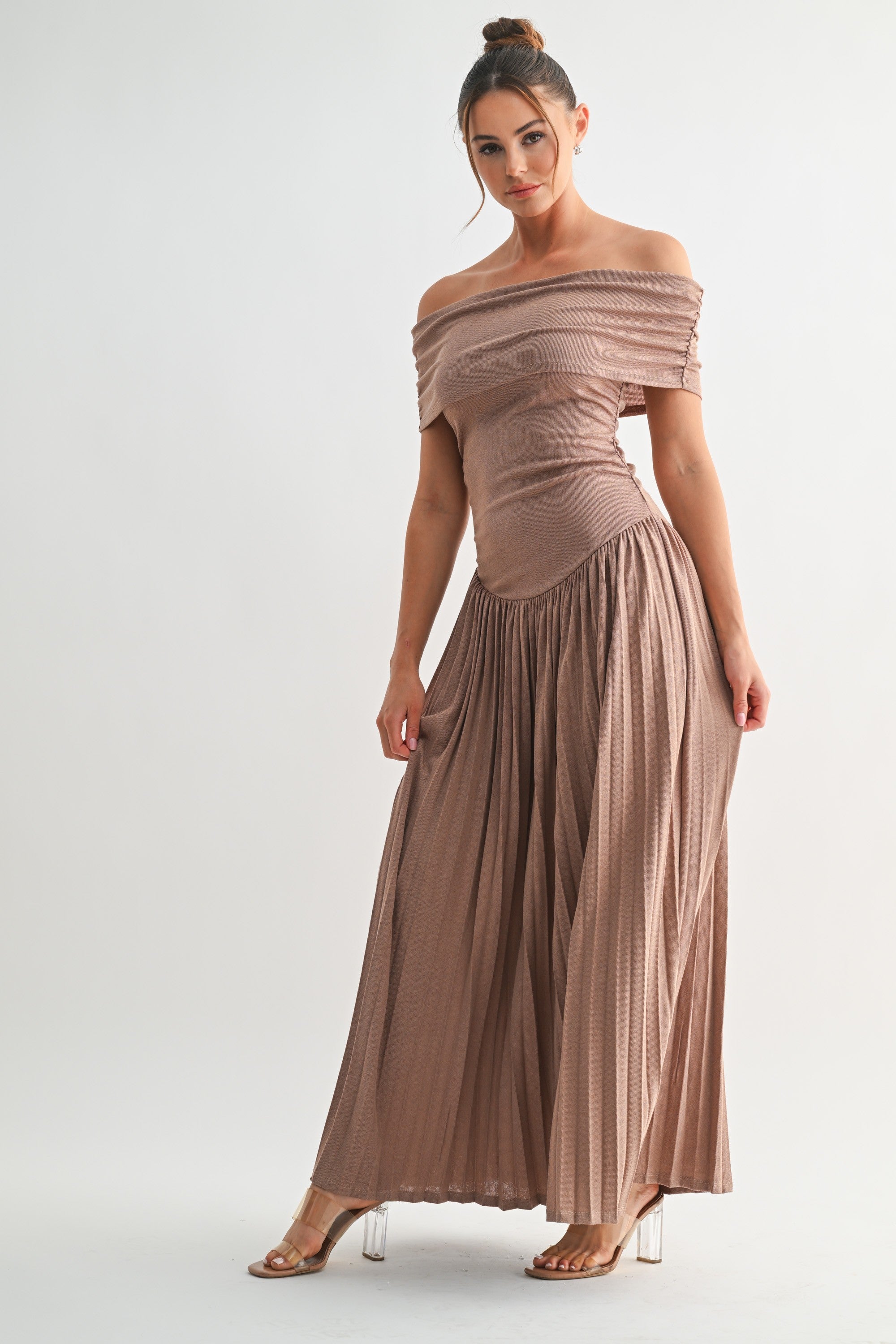 Soleil Pleated Maxi Dress