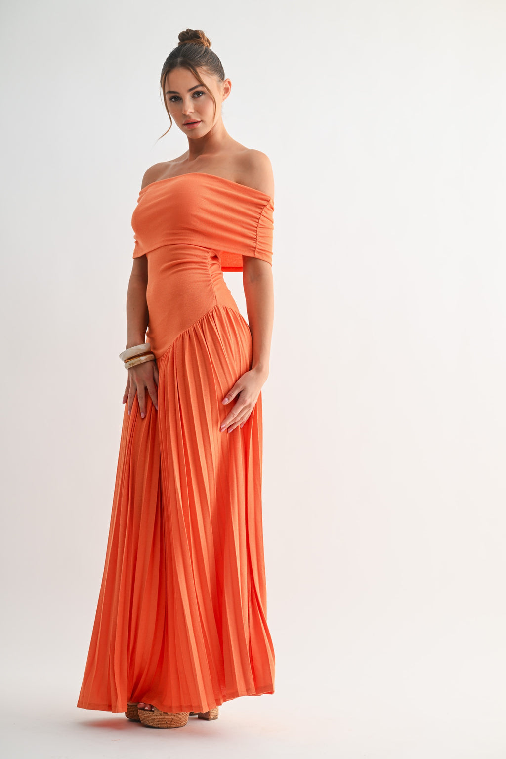 Soleil Pleated Maxi Dress