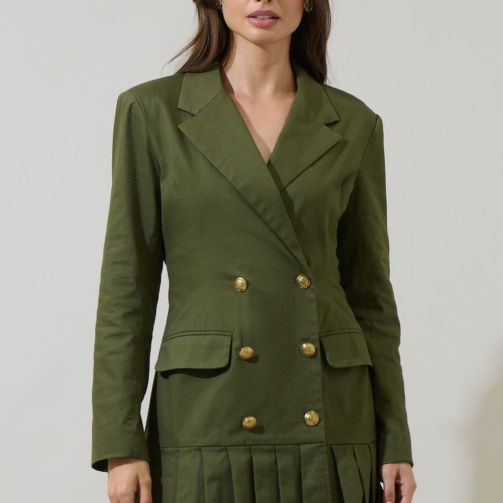 Sonya Celaya Pleated Blazer Mini Dress