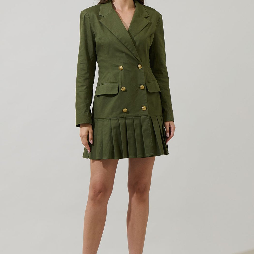 Sonya Celaya Pleated Blazer Mini Dress