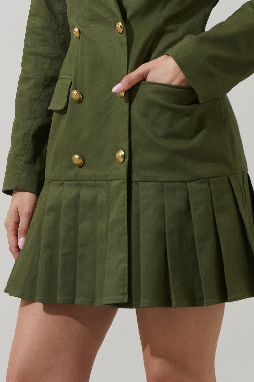 Sonya Celaya Pleated Blazer Mini Dress