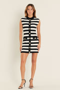 Thelma Mocked Neck Striped Mini Dress
