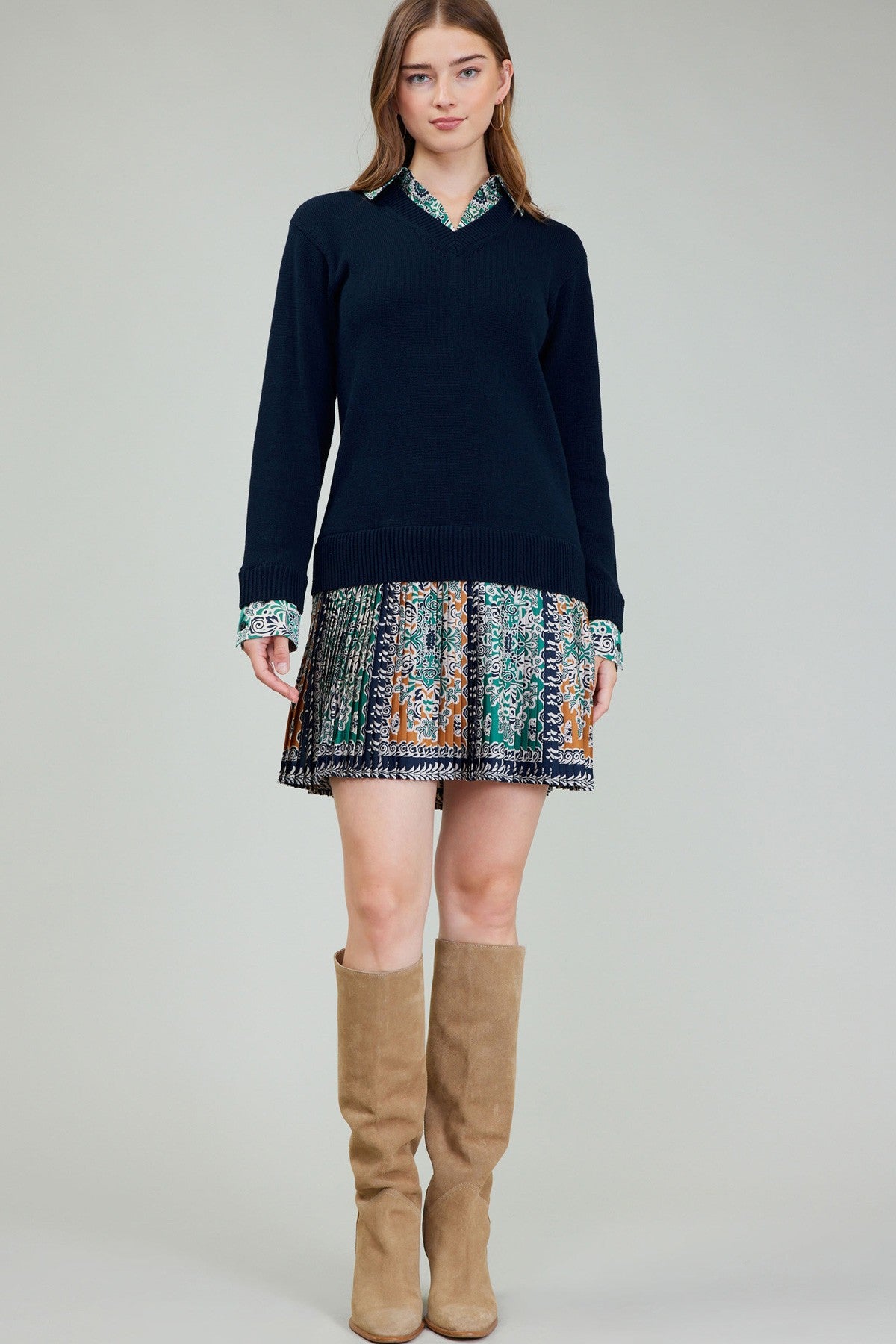 Tilly Boho Combo Sweater Dress