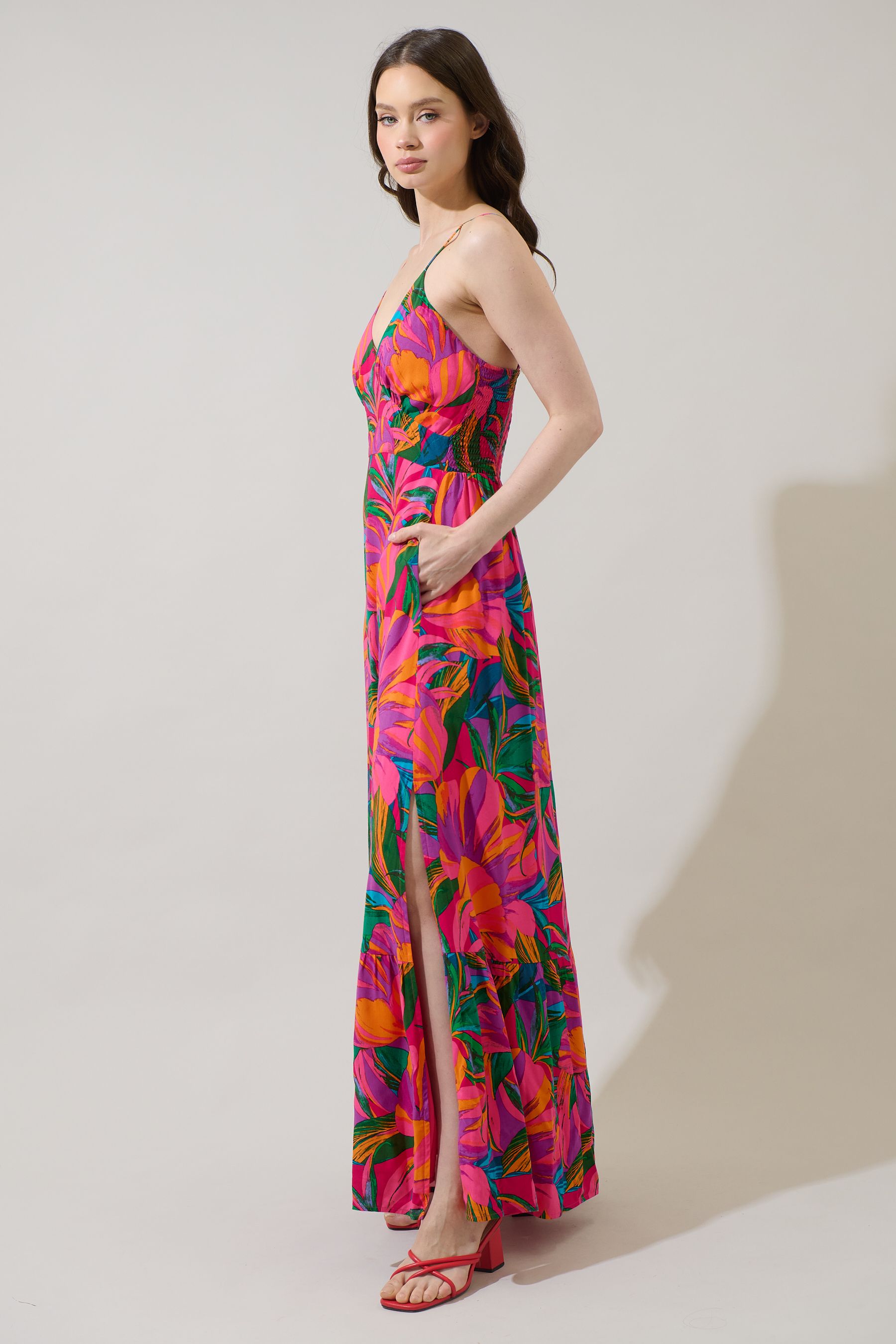 Tropical Chaya Smocked Maxi Dress