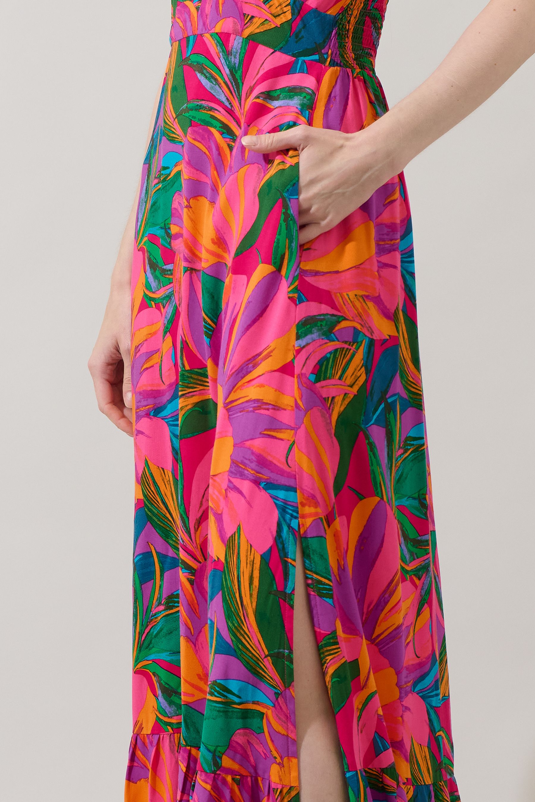 Tropical Chaya Smocked Maxi Dress