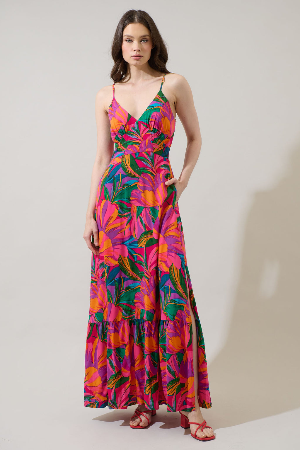 Tropical Chaya Smocked Maxi Dress