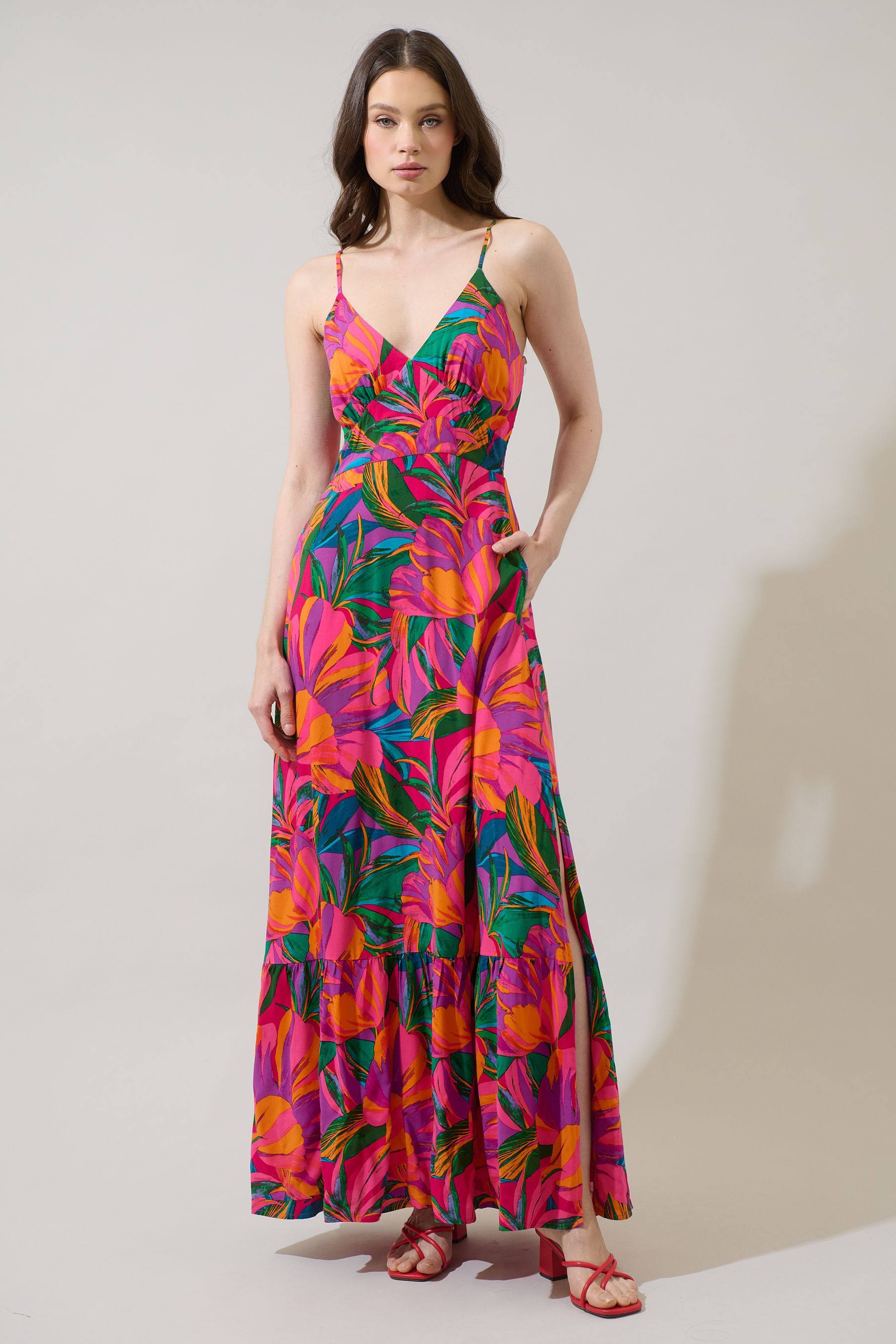 Tropical Chaya Smocked Maxi Dress
