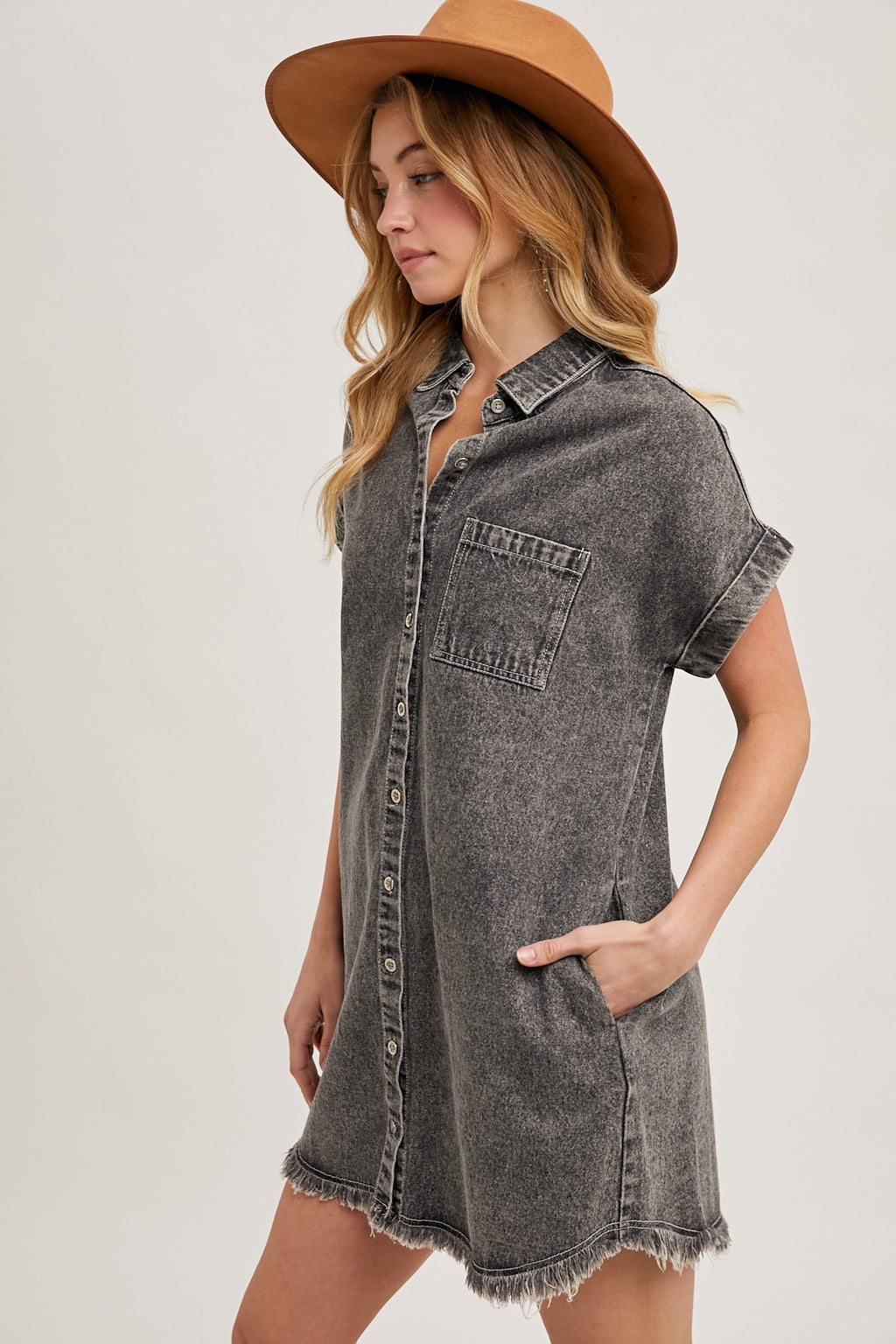 Tyla Washed Denim Shirt Dress