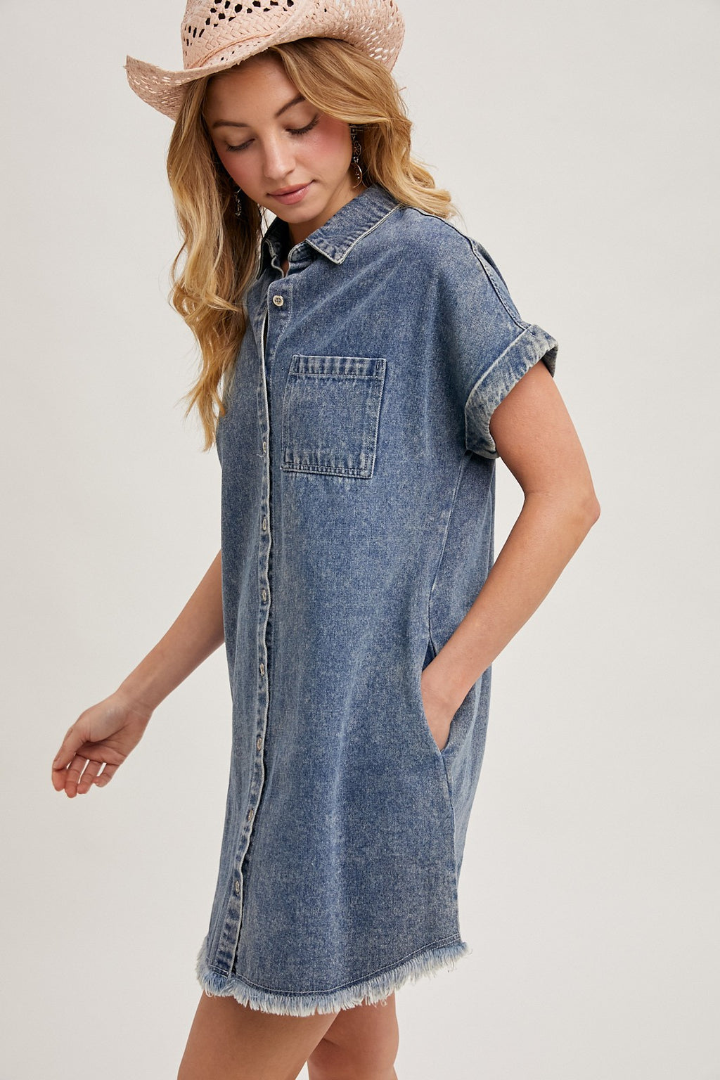 Tyla Washed Denim Shirt Dress