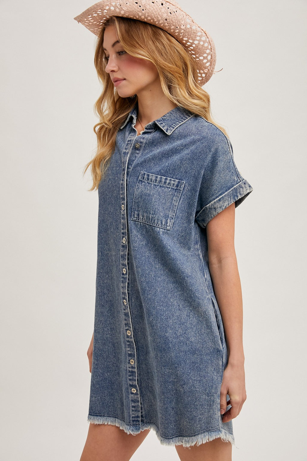 Tyla Washed Denim Shirt Dress