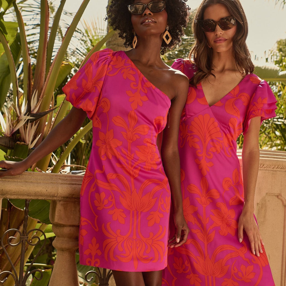 Vallie Floral Kesia One Shoulder Mini Dress