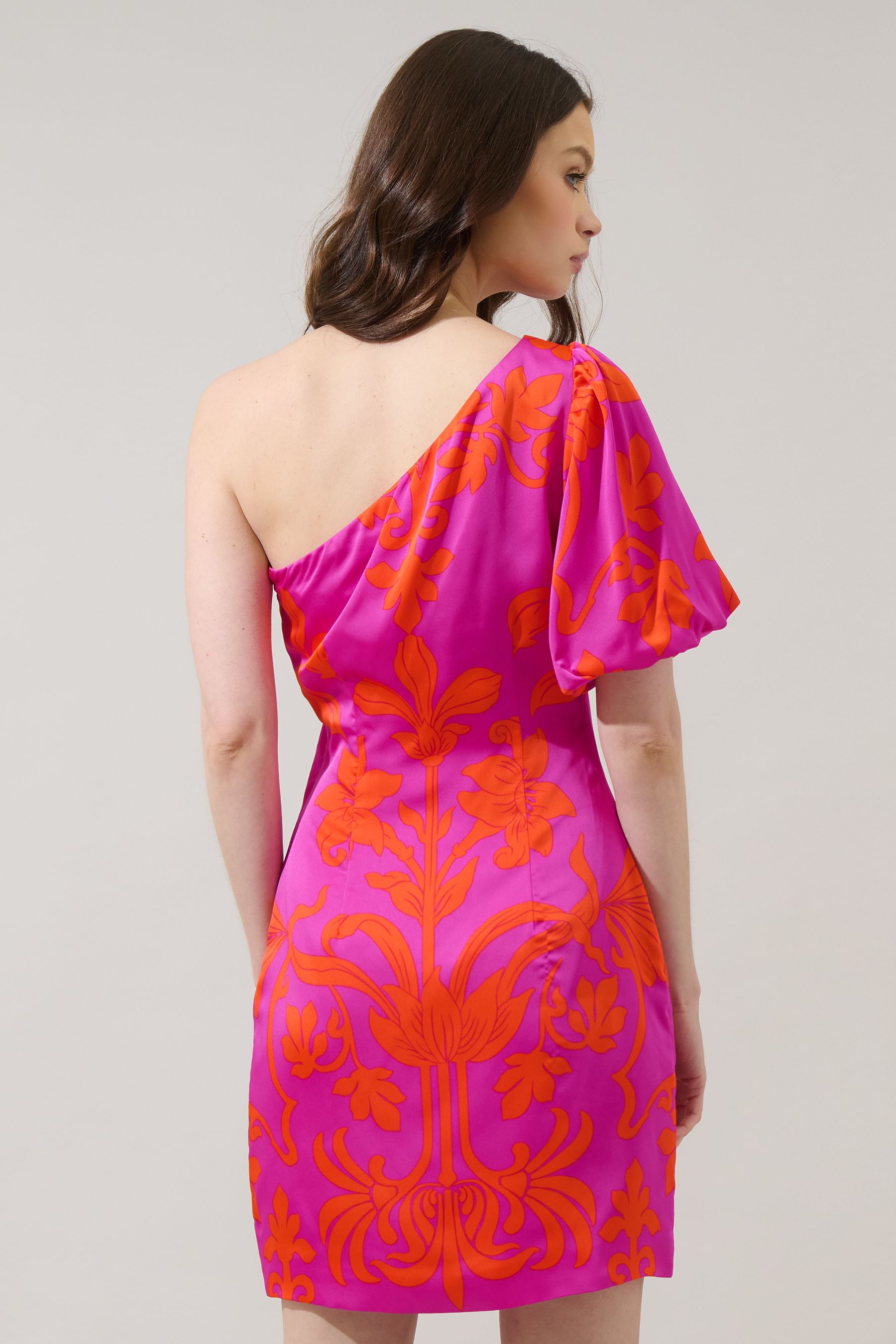 Vallie Floral Kesia One Shoulder Mini Dress