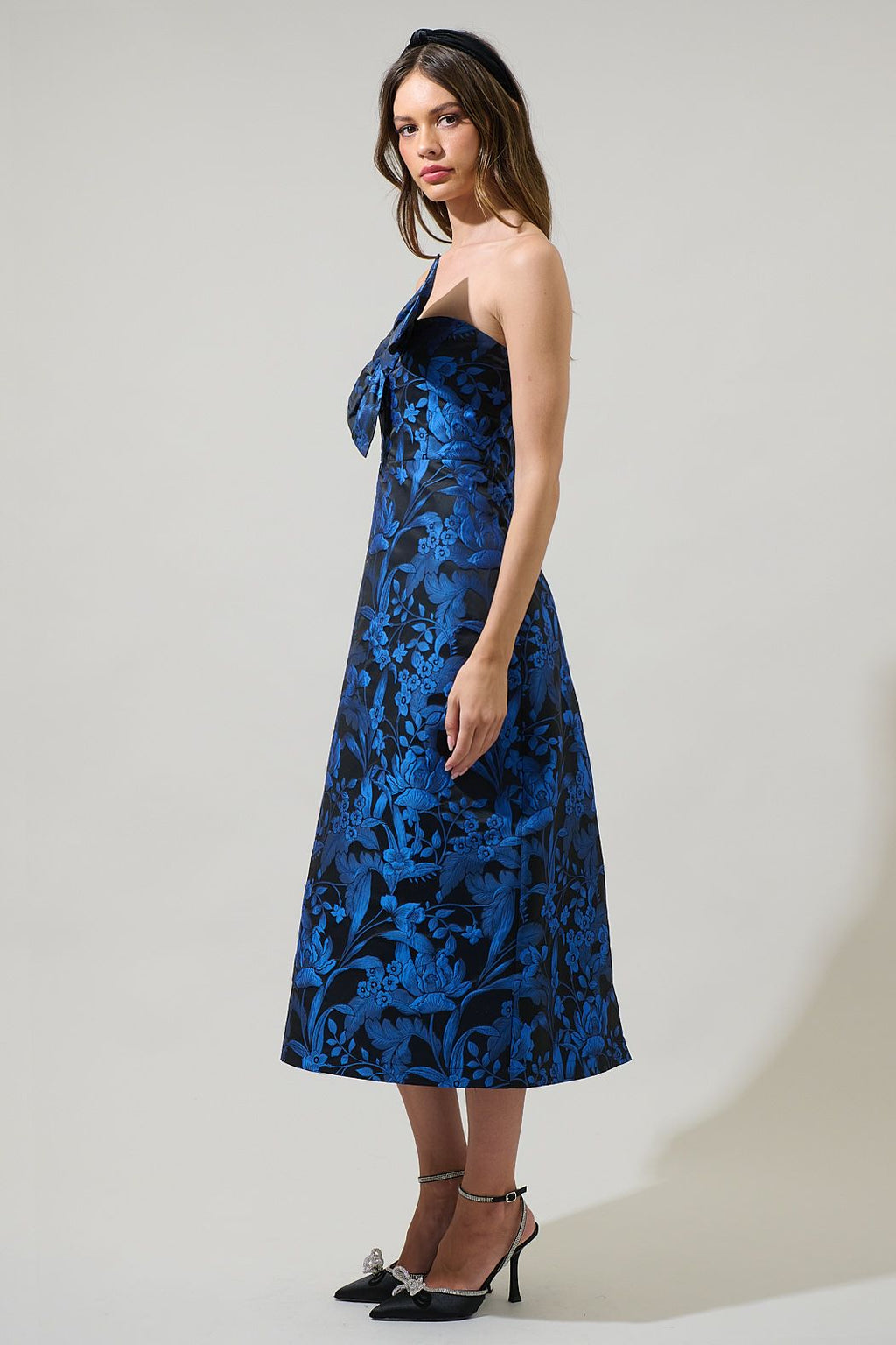 Victoria Floral Jacquard Midi Dress