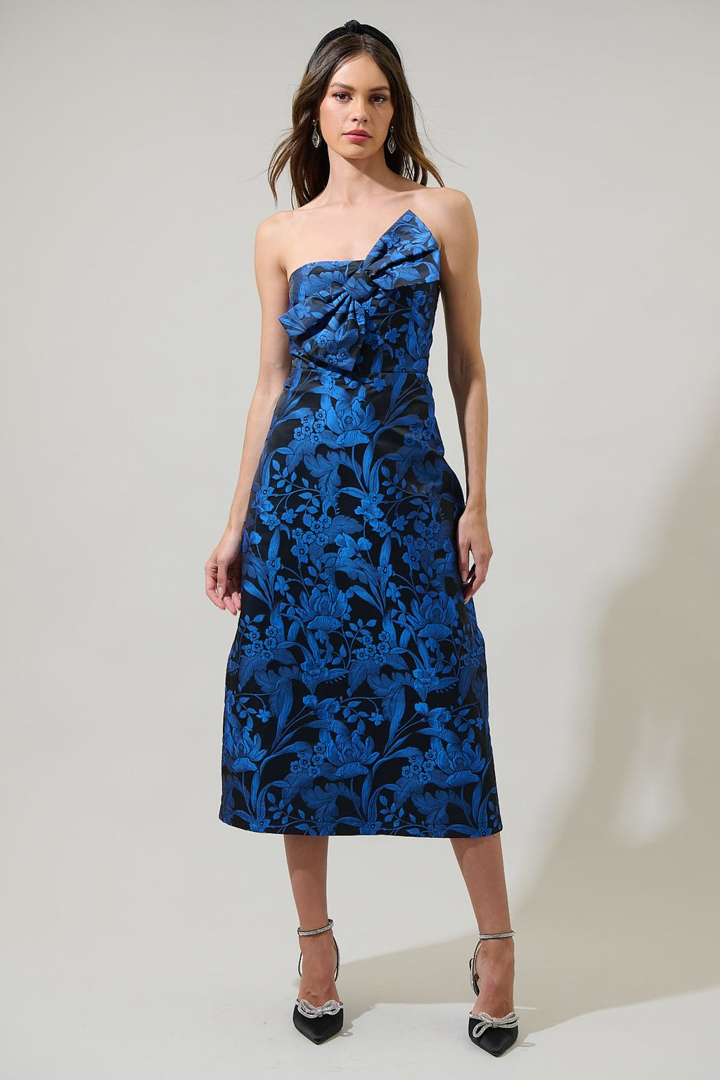 Victoria Floral Jacquard Midi Dress