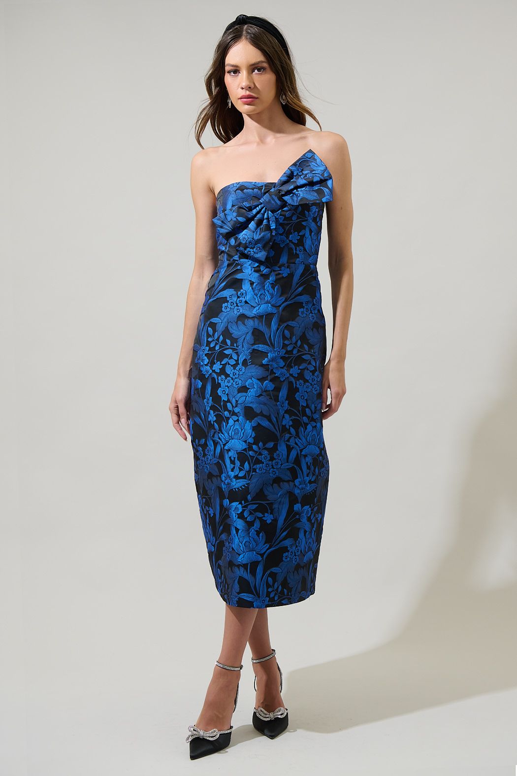 Victoria Floral Jacquard Midi Dress