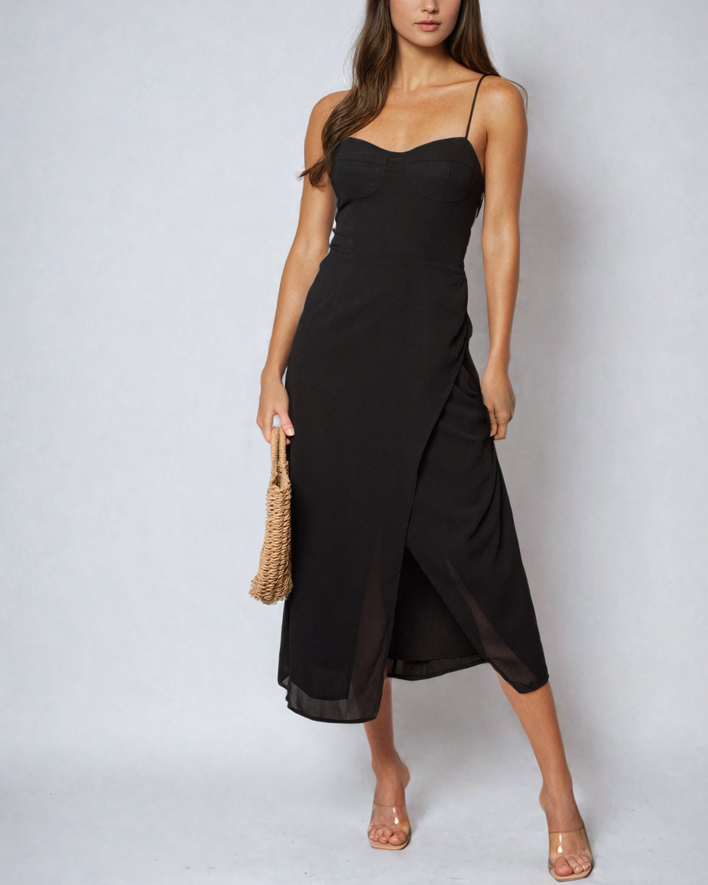 Vivian Sleeveless Surplice Midi Dress