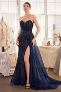Janz Floral Motif Strapless Fitted Gown