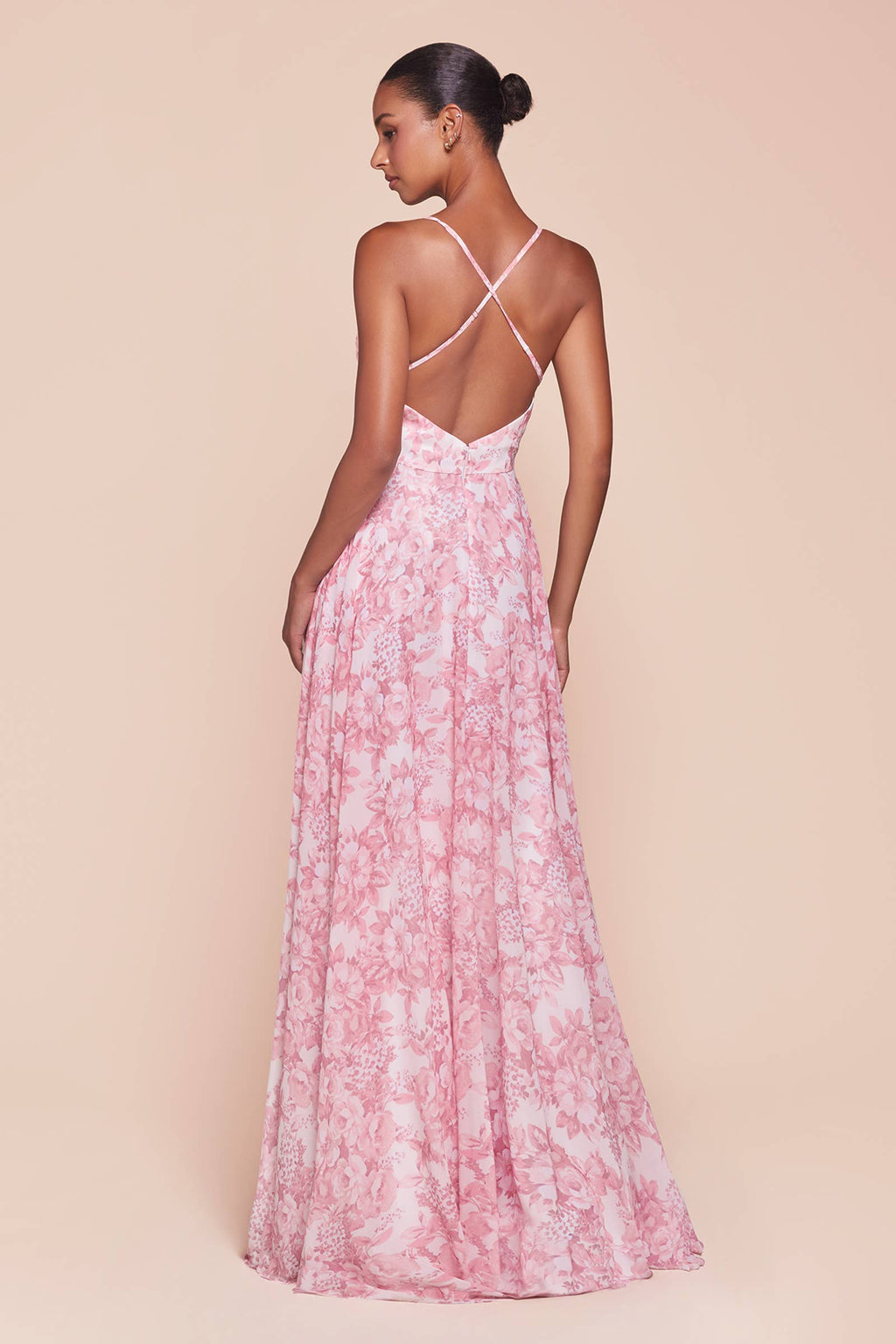 Arienne A-line Soft Satin Print Dress
