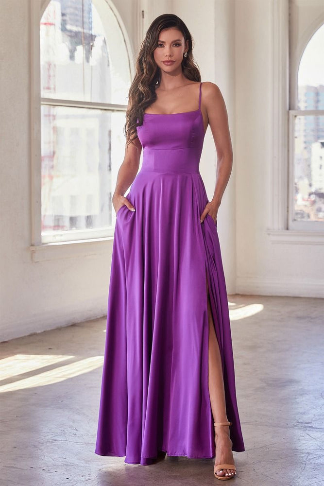 
                      
                        Dorsay Satin A-Line Maxi Gown
                      
                    