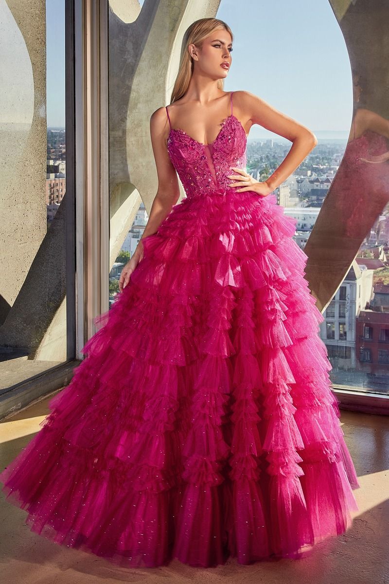 Leena Ruffled Layered Ball Gown