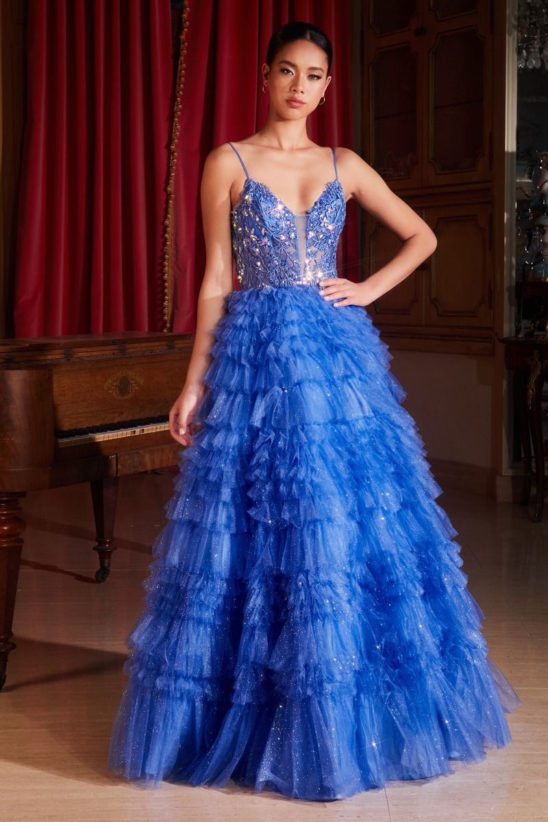 Leena Ruffled Layered Ball Gown