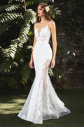 Sabine Mermaid Illusion Bridal Maxi Dress