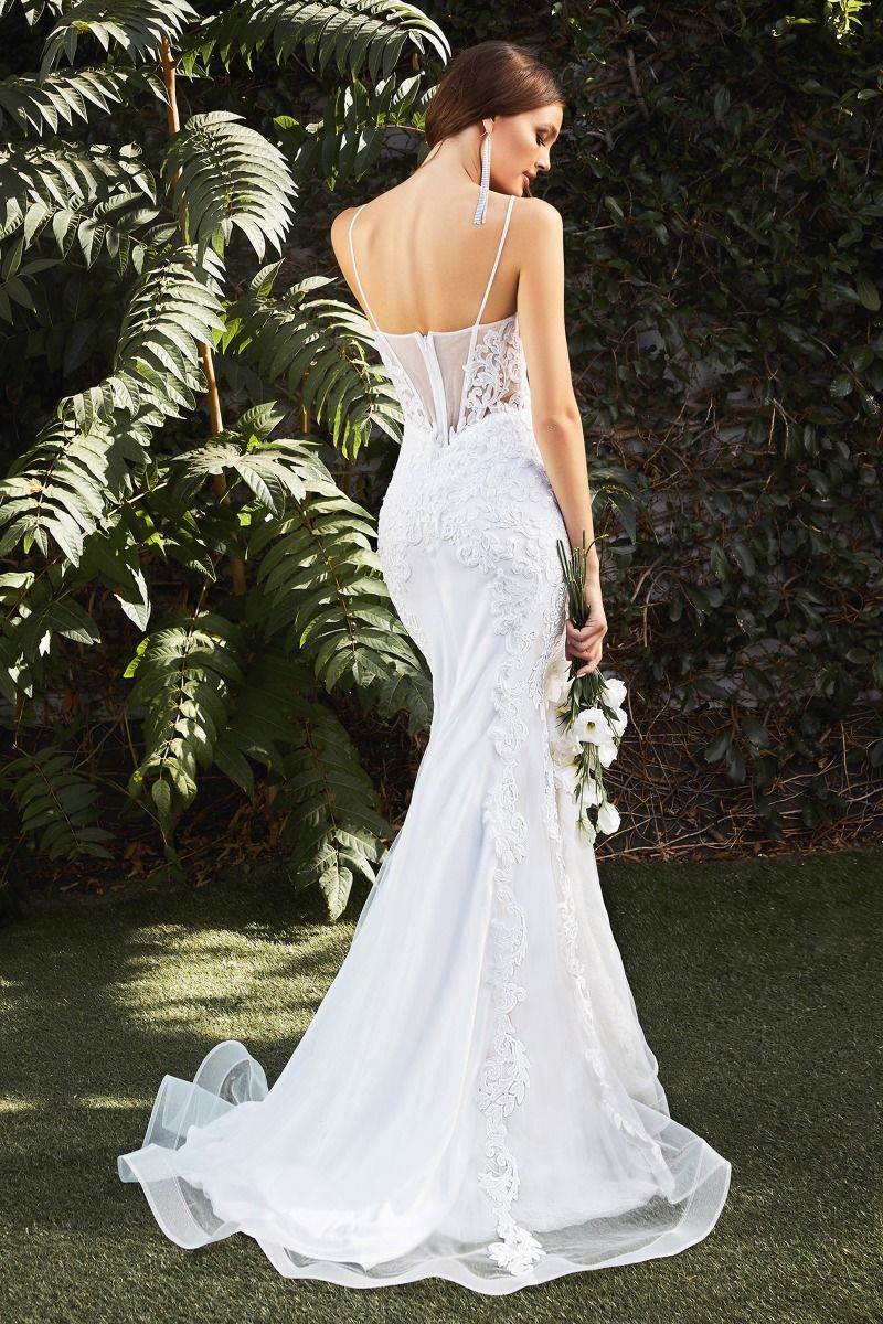 Sabine Mermaid Illusion Bridal Maxi Dress