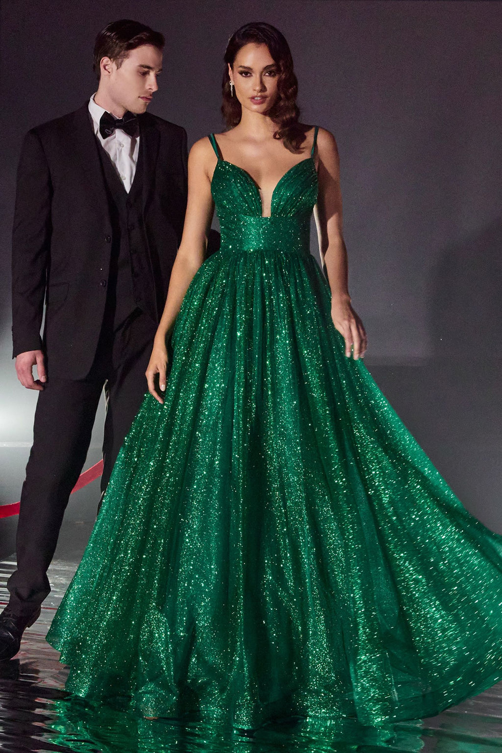 Solace Layered Glitter Ball Gown