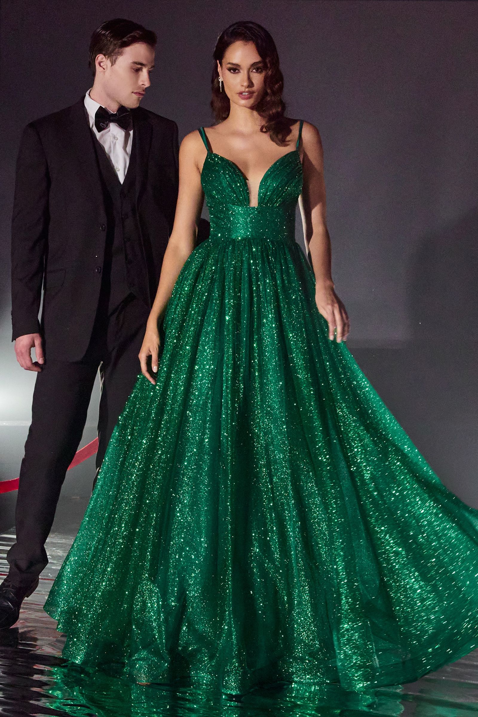 Solace Layered Glitter Ball Gown