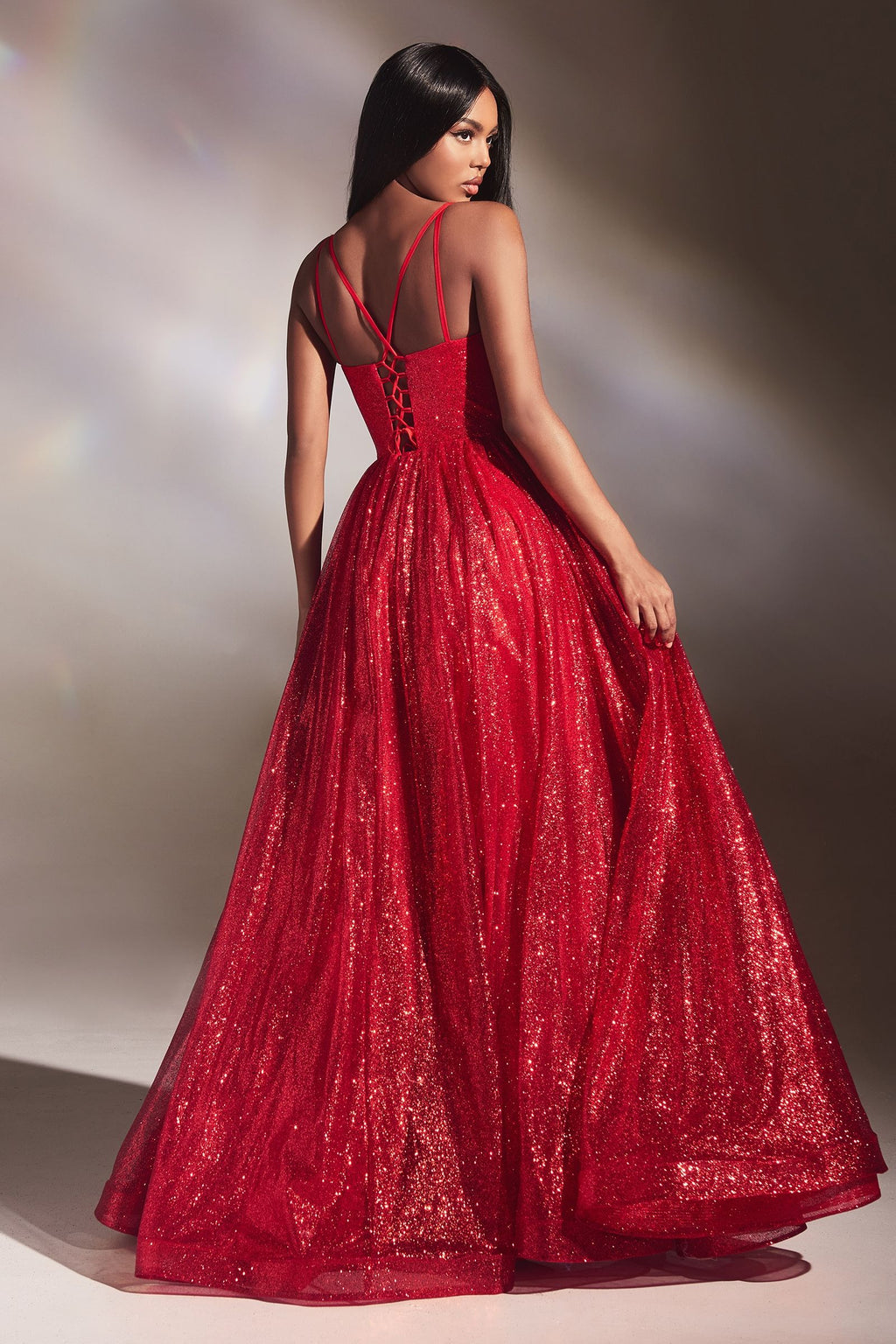 Solace Layered Glitter Ball Gown