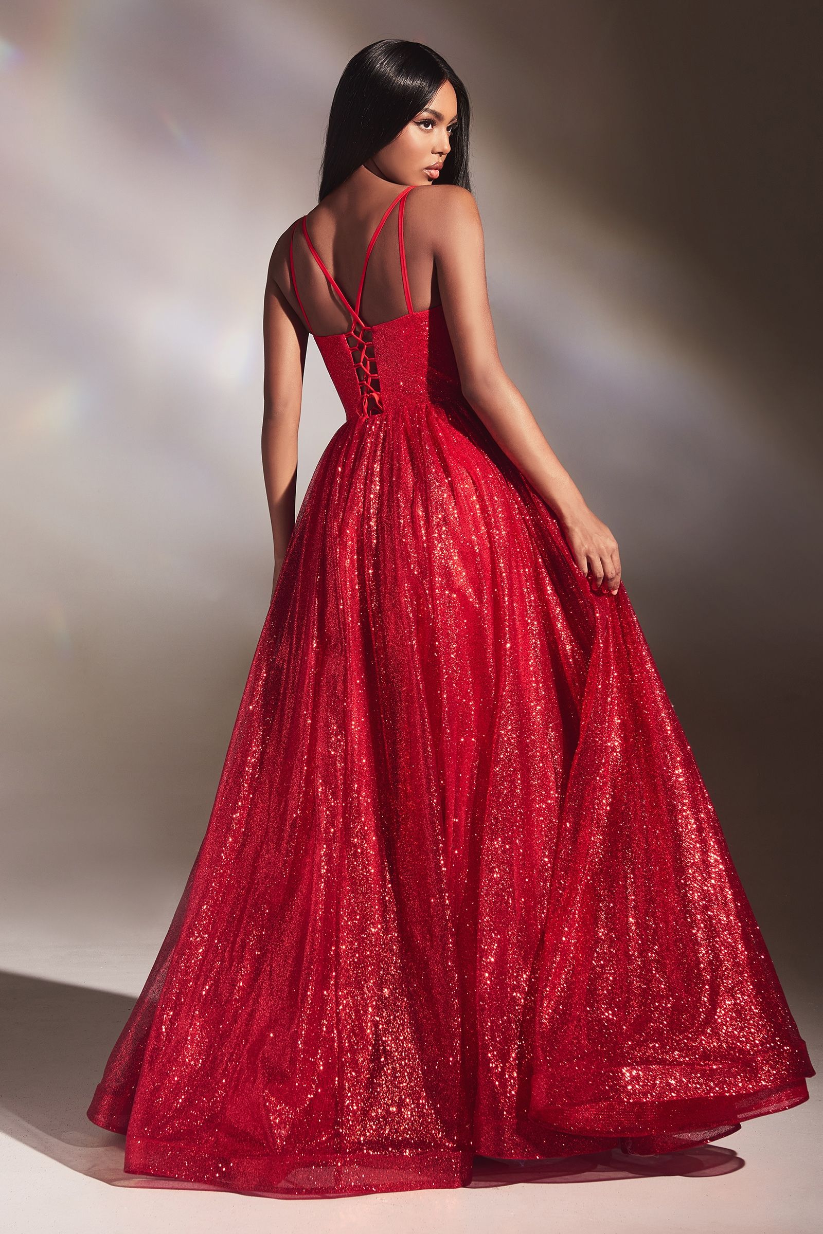 Solace Layered Glitter Ball Gown