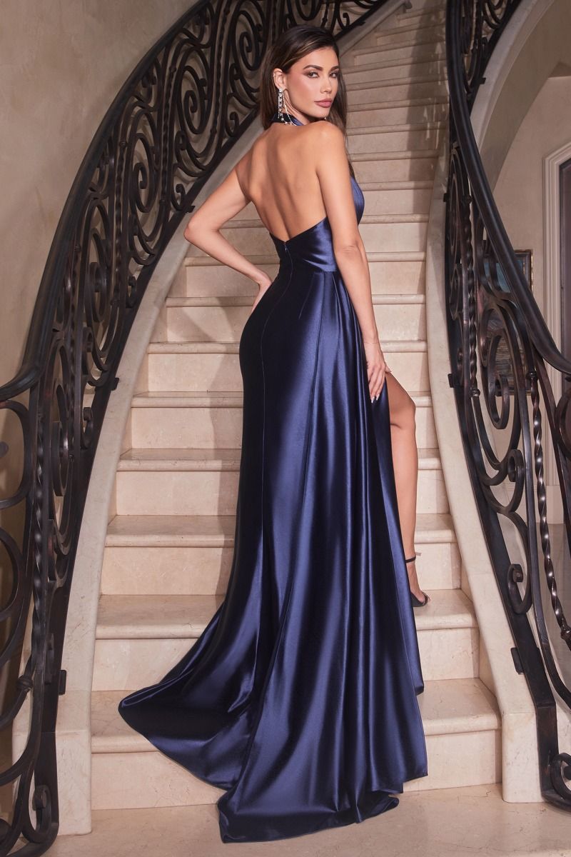 Bray Satin Halter Maxi Gown