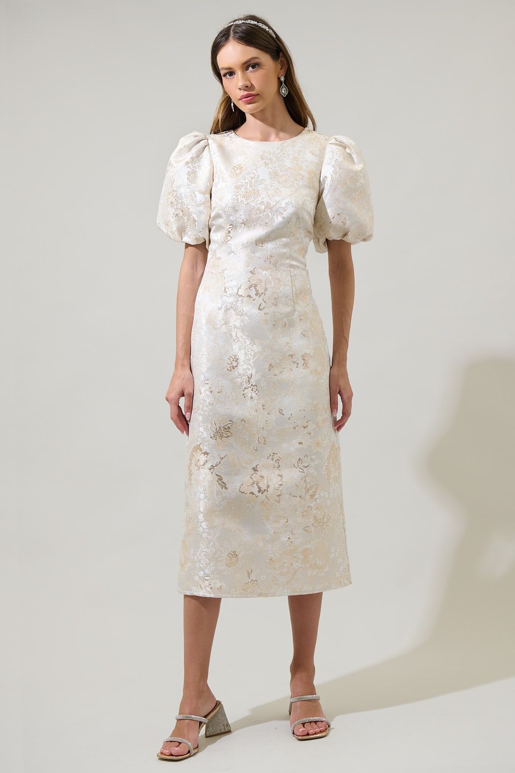 Fay Jacquard Cut Out Midi Dress