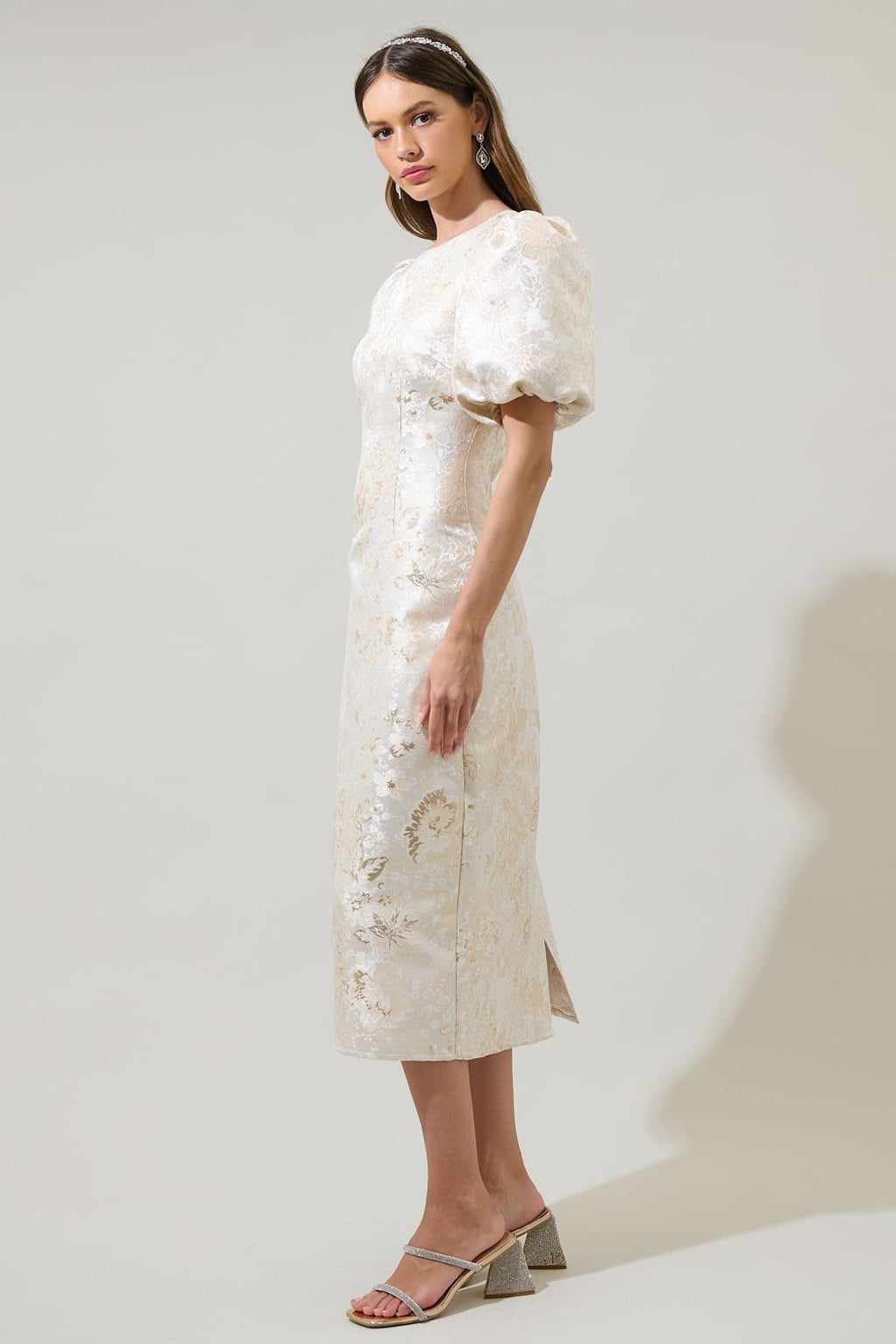 Fay Jacquard Cut Out Midi Dress