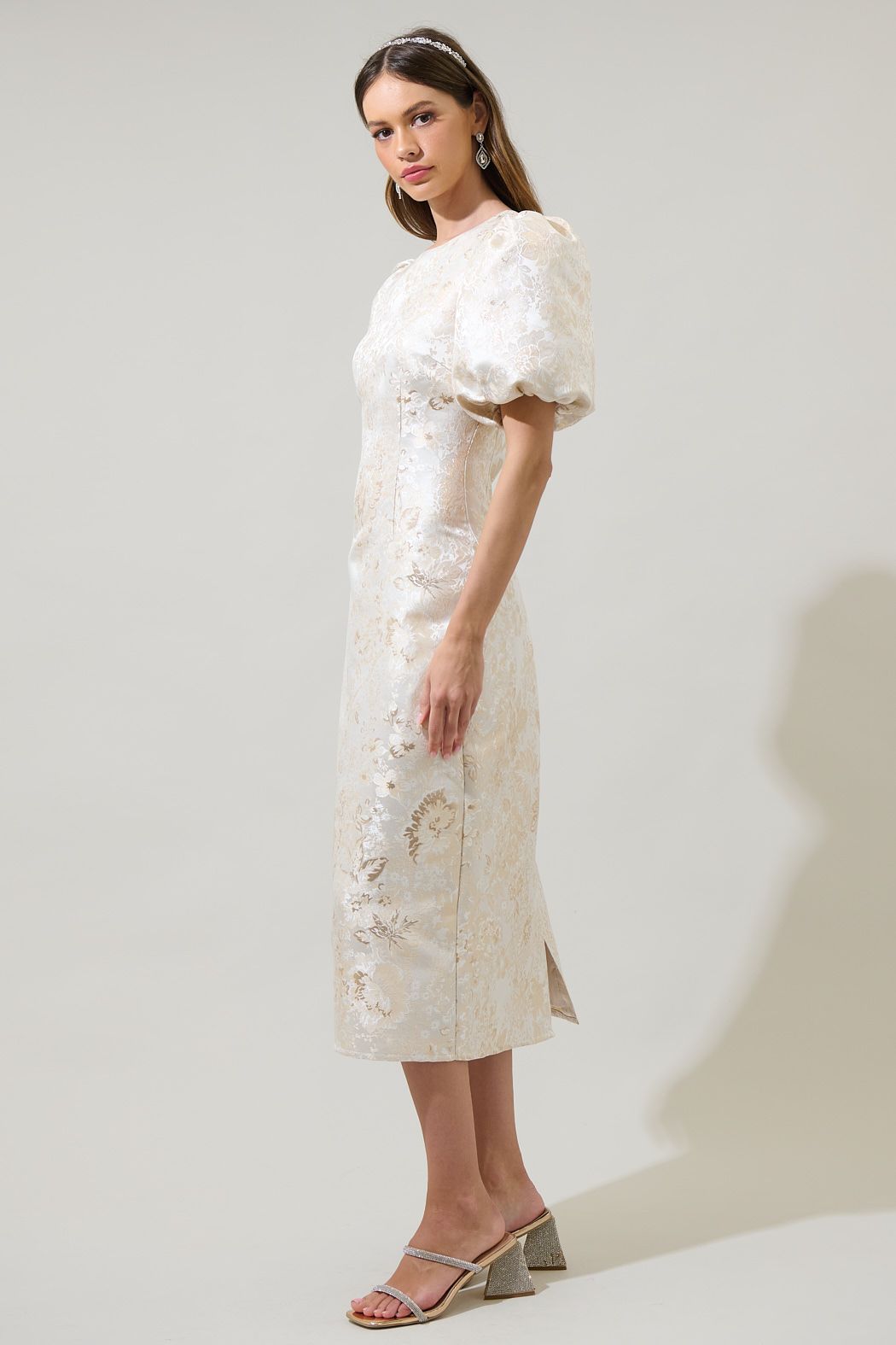 Fay Jacquard Cut Out Midi Dress