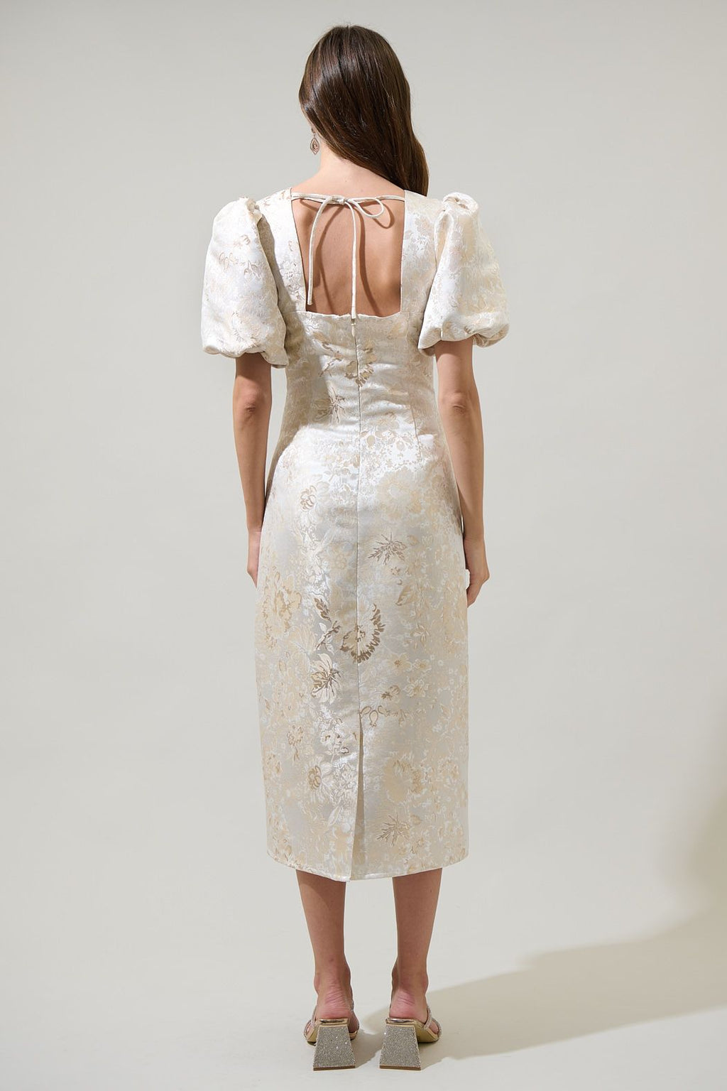 Fay Jacquard Cut Out Midi Dress