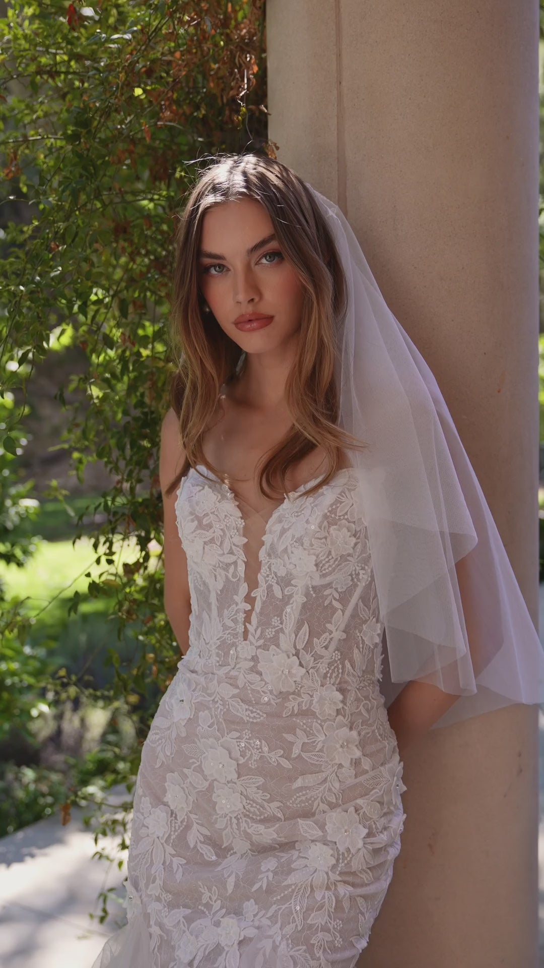 Antonia Strapless Fit and Flare Wedding Gown