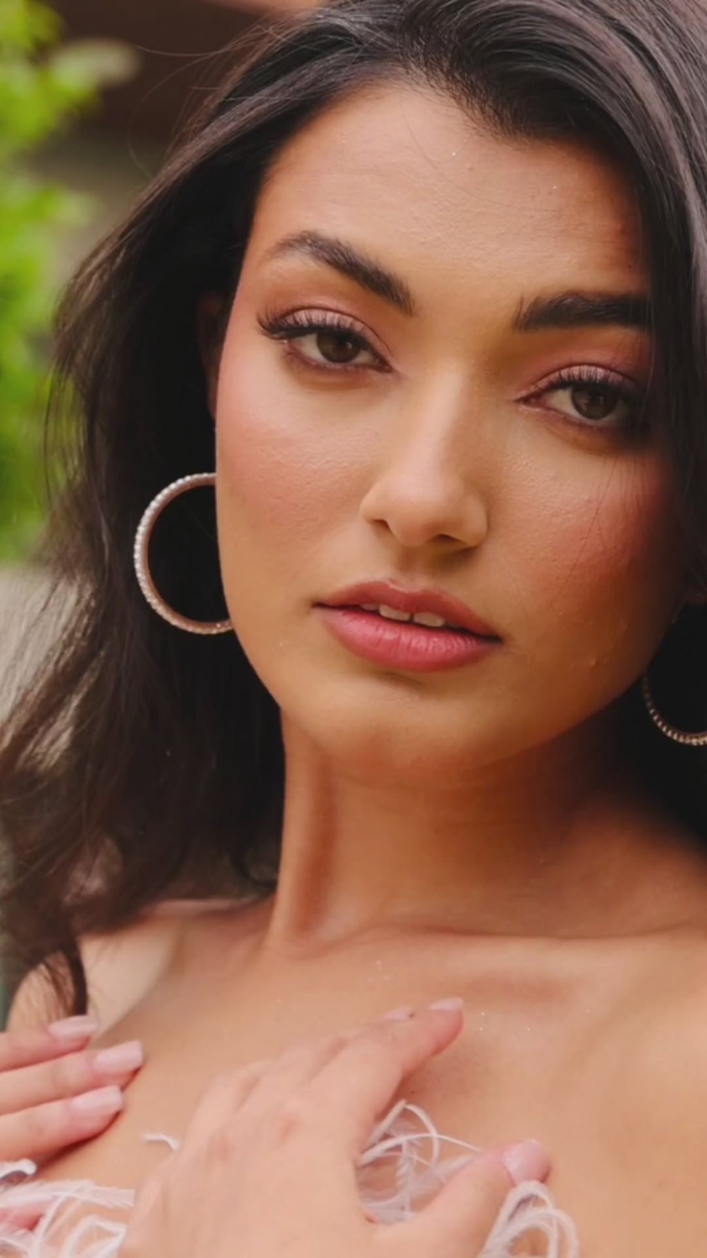 Josette Sequin & Feather Strapless Maxi Dress