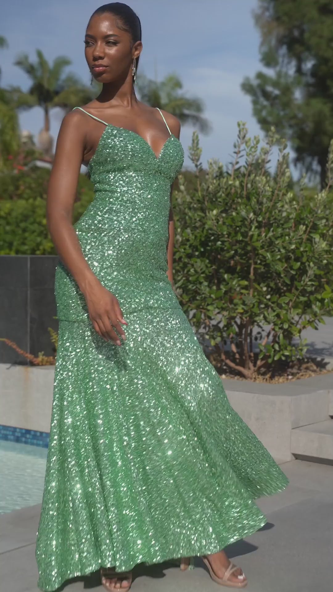 Sascha Fitted Sequin Mermaid Gown – AHZURI
