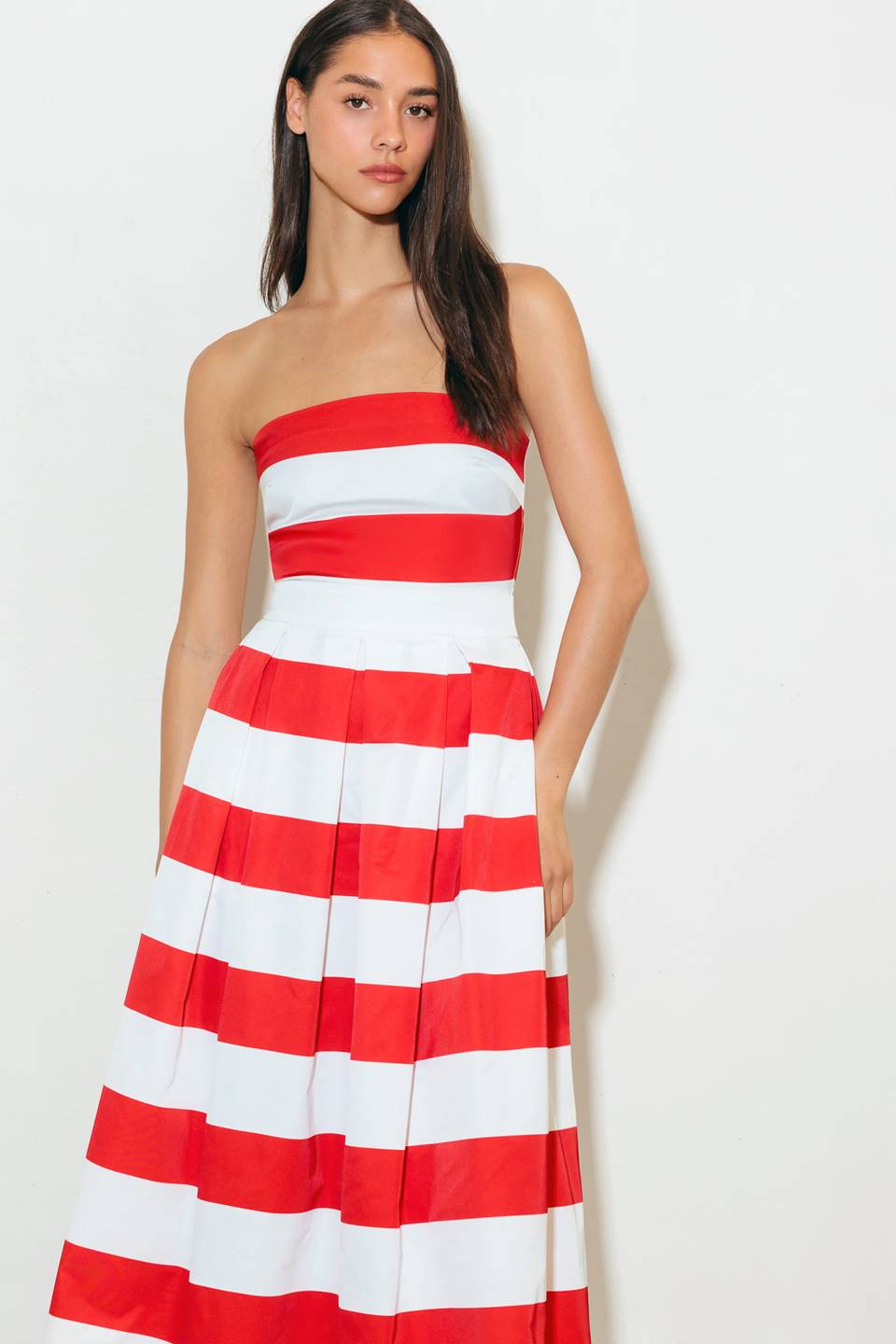 Ashley Striped Woven Midi Dress