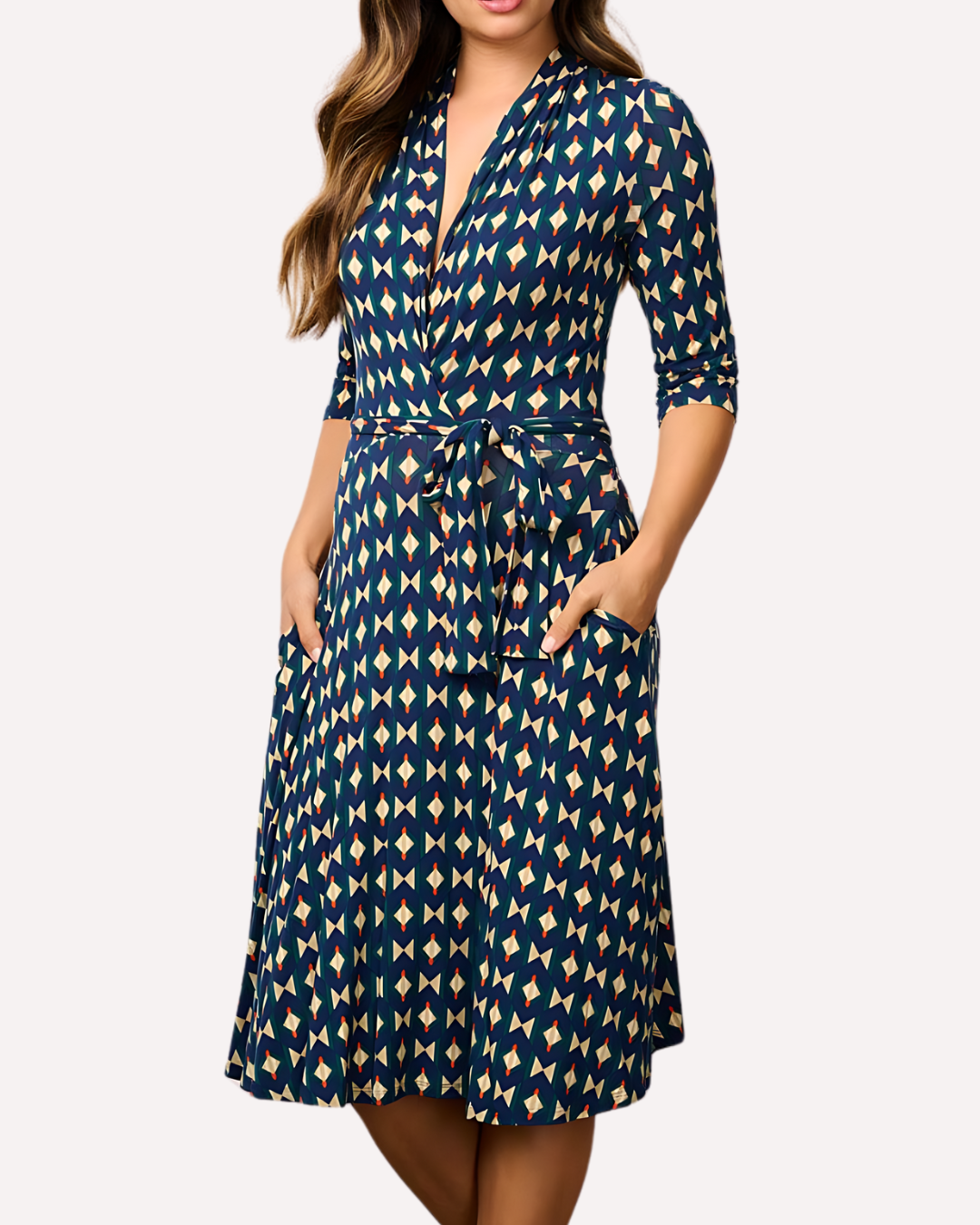 Sophia Faux Wrap Midi Dress